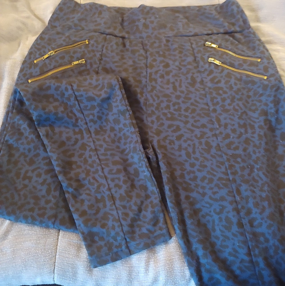 Blue Cheetah print pants
